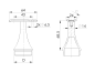 Preview: Handlaufhalter konische Form AISI304, d48,3x2/H68m