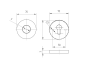 Preview: Drückerrosette D70, t3mm