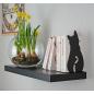 Preview: Buchstütze Bücherhalter Design Ständer Bücherregal CAT Bookends für Zuhause Stütze Büro Geschenk SCHWARZ / KATZE