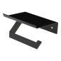 Preview: Toilettenpapierhalter mit Ablage Papierhalter Toilette Badezimmer WC Edelstahl SCHWARZ / CLASS