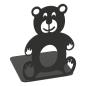 Preview: Buchstütze Bücherhalter Design Ständer Bücherregal Teddy Kinergarten Bookends für Zuhause Stütze Büro Kinder Geschenk SCHWARZ / TEDDYBÄR