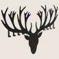 Preview: Kleiderhaken Kleiderbügel Garderobenleiste Haken Schwarz Tier Wild aus Metall, für Eingang, Flur, Schlafzimmer, Flurgarderobe mit 8 Haken / HIRSCH