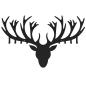 Preview: Kleiderhaken Kleiderbügel Garderobenleiste Haken Schwarz Tier Wild aus Metall, für Eingang, Flur, Schlafzimmer, Flurgarderobe mit 8 Haken / HIRSCH