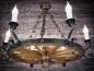 Preview: Vintage Holzrad Hängelampe Holz Retro Deckenlampe Lampe Hotel Gaststätte 606S