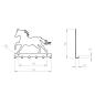Preview: Schlüsselanhänger SCHWARZ aus Metall Pferd Tür LOFT Modern Schlüssel Bügel / HORSE