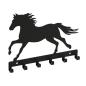 Preview: Schlüsselanhänger SCHWARZ aus Metall Pferd Tür LOFT Modern Schlüssel Bügel / HORSE