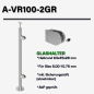 Preview: Geländerpfosten RECHTS Endpfosten Ø42,4 Bauhöhe 1000mm mit Glasklemmen 63x45mm Geländer V2A geschliffen K320 Edelstahl