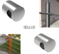 Preview: Edelstahl Querstabhalter 12mm V2A geschliffen K320 Traversenhalter 42.4mm