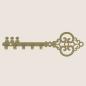 Preview: Schlüsselanhänger GOLD aus Metall Tür LOFT Modern Schlüssel Bügel / OLD KEY