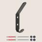 Preview: Kleiderhaken Garderobe Hakenleiste Schwarz aus Metall, Bügel für Eingang, Flur, Schlafzimmer, Flurgarderobe / VOX MINI