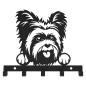 Preview: Schlüsselanhänger SCHWARZ aus Metall Hund Tür LOFT Modern Schlüssel Bügel / YORK
