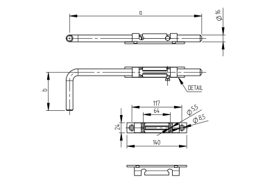 Preview: Stangenriegel Zn, L200mm