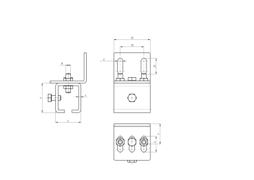 Seitenwandhalter für Stahlprofil Zn, profile 33x34