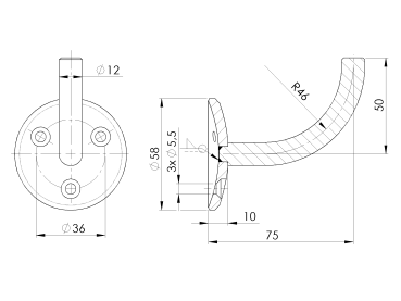 Handlaufhalter an die Wand
