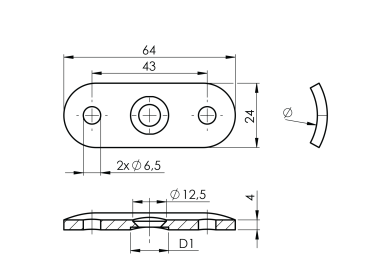 Handlaufanschlussplatte