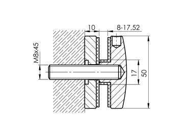 Glashalter Punkthalter Edelstahl rund | Sellon24
