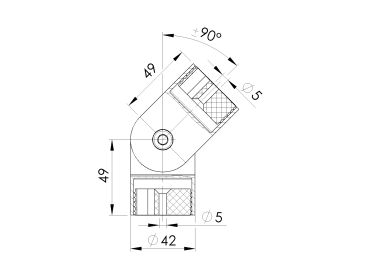 Preview: Handlaufübergangsstück - stellbar