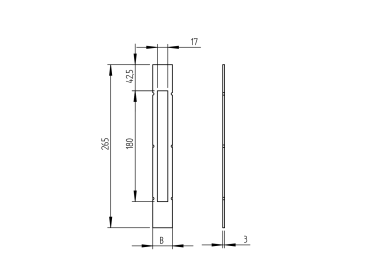 Schloßkasten - Manschette h 265mm, b 32mm