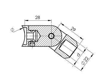 Querstabhalter mit Gelenk