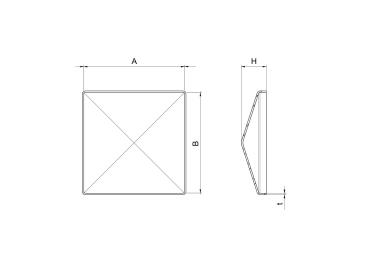 Pfostenkappe 40x40mm, AISI 304, K320