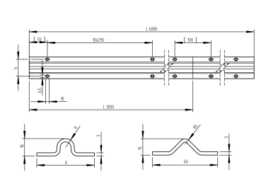 Preview: Bodenlaufschiene mit V-Rille zum Anschrauben INOX