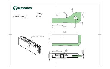 Preview: Glastürscharnier - oben AISI 304