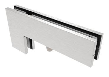 Preview: Halter für Glastürscharnier - oben und seiten AISI