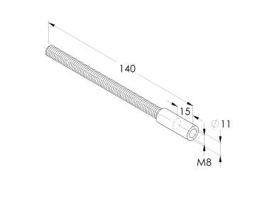 Edelstahlanker M8, L=140mm