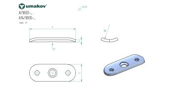 Anschraubeplatte für Handlaufhalter