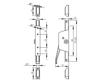 Stangenriegel Zn, L160mm