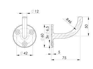 Handlaufhalter an die Wand