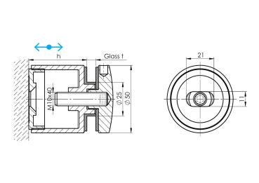 Glashalter Punkthalter Edelstahl rund | Sellon24