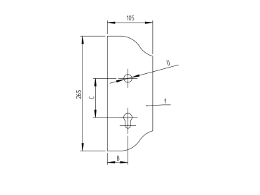 Preview: Schlossplatte 265x105, t2, 90mm