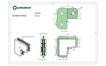 Preview: Glashalter für 3 Stücke Glas AISI 304
