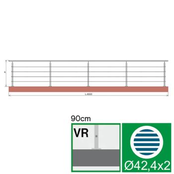 Preview: Seilgeländer - Edelstahl - Bodenmontage - gerade A