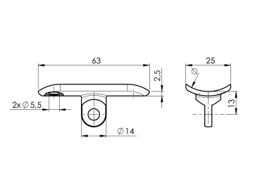 Anschraubeplatte für Handlaufhalter