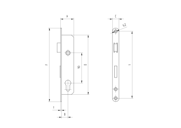 Zylinderschloß für JP Profil 40x40mm