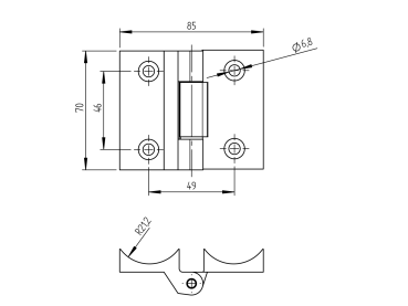 Torband INOX, AISI316, D42, L=70mm