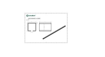 Preview: Eisenlaufschiene Zn, 78x78x4mm, L3m