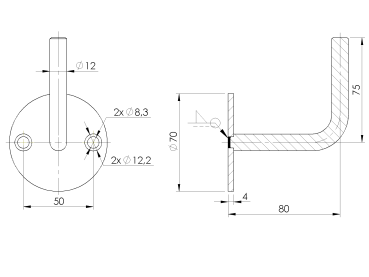 Handlaufhalter an die Wand