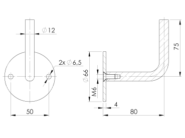 Handlaufhalter an die Wand
