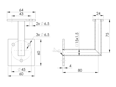 Handlaufhalter an die Wand