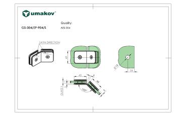 Glashalter, AISI 304, T 8-10 mm