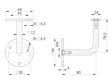 Handlaufhalter an die Wand