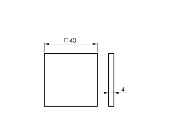 Preview: Endkappe für Handlauf - Flansch AISI304, 40x40mm,