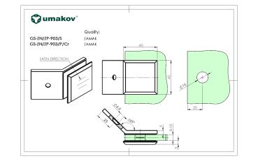 Preview: Glashalter, Zamak, 135°, T 8-10 mm
