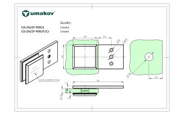 Preview: Glashalter, Zamak, T 8-10 mm