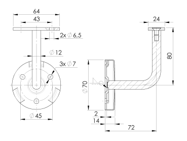 Handlaufhalter an die Wand