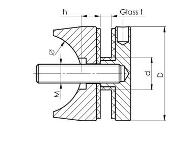 Glashalter Punkthalter Edelstahl rund | Sellon24