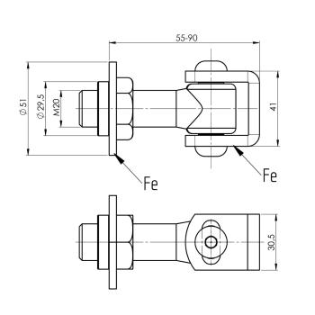 Preview: Torband mit U-Bügel Zn, M20